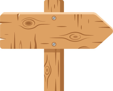 Wooden signpost with arrow pointing right