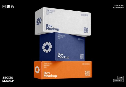 Three Boxes Mockup