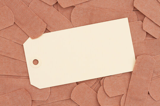Blank gift tag with lots of fabric adhesive band aids