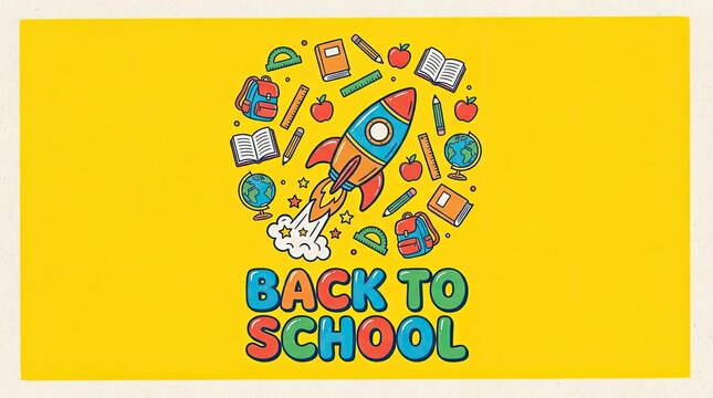 Back to school rocket doodle.