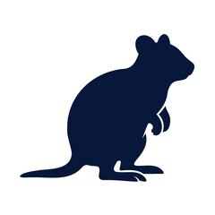 Fototapeta premium Small rodent sitting upright silhouette