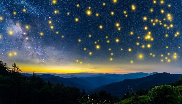 Synchronous Fireflies In Great Smoky Mountains
