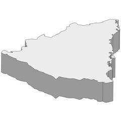 3D map dimension - continent North America country Nicaragua © badrpost