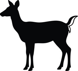 Fototapeta premium Black Deer Silhouettes Collection – Standing & Running Wildlife Vector Set
