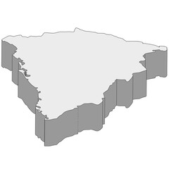3D map dimension - continent North America country Nicaragua © badrpost