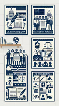 US Constitution Bill of Rights 10 Amendments Preamble People Government