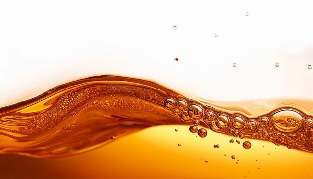 Close Up Bright Orange Oil Or Beer Splash Texture And Nature Waves Beautiful Waves Curve And Little Bubbles Smooth For Graphic Design And Background Oil Bubbles Soft Beer Bubbles Selective Focus
