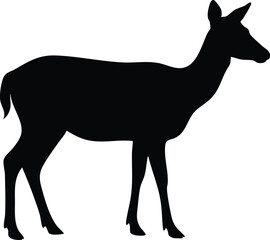 Fototapeta premium Black Deer Silhouettes Collection – Standing & Running Wildlife Vector Set
