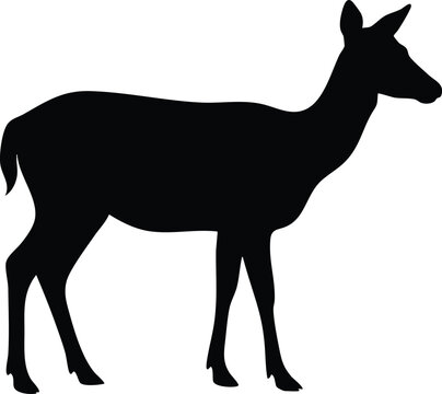 Black Deer Silhouettes Collection &ndash; Standing & Running Wildlife Vector Set