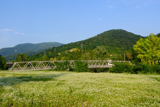 Cycleway of Val Seriana at Nembro, Bergamo province, Italy