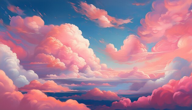 Beautiful Pink Clouds And Sky Abstract Nature Background