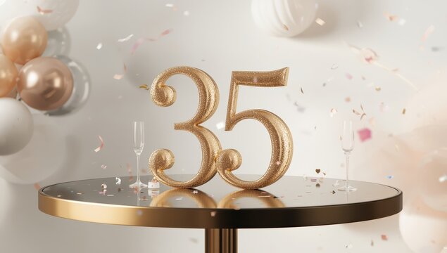 Table number 35. Suitable for events, birthdays, or anniversaries.