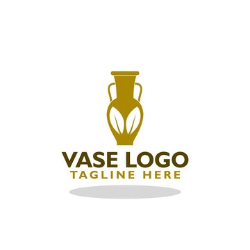 Vase logo icon with shadow