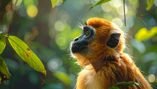 Cute Lemur Portrait in Forest