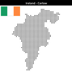 Fototapeta premium Map of Ireland region Carlow in medium size square dots
