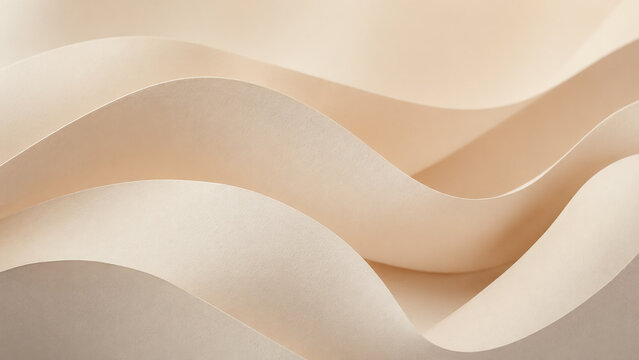 Elegant Minimalist Curved Cream Paper Wave Background