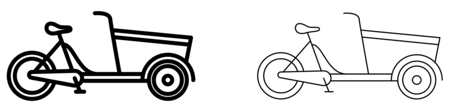 Cargo bike line icon for urban delivery service