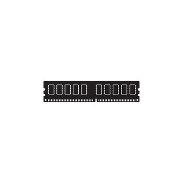 Computer Ram memory silhouette icon isolated on white background.