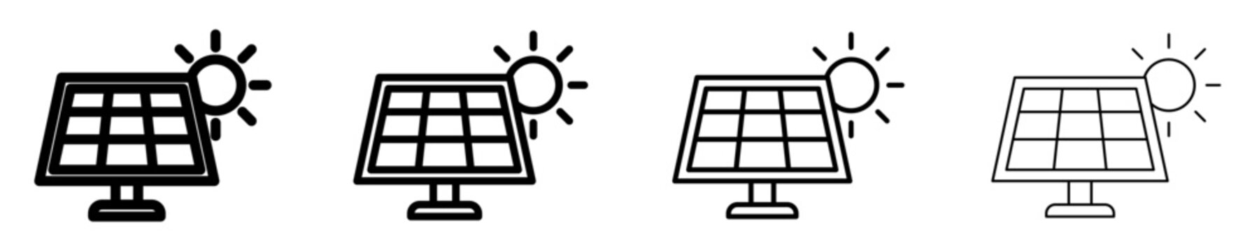 Solar panel flat icon for sustainable energy