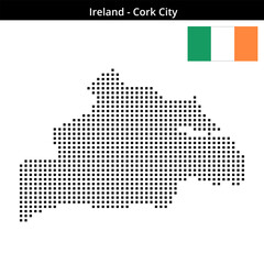 Fototapeta premium Map of Ireland region Cork-City in medium size square dots