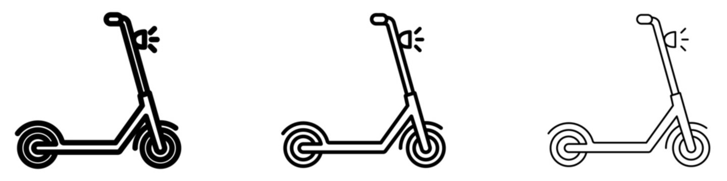 Electric scooter line icon for urban transport app