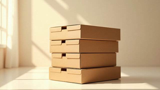 Cardboard Stack for Marketing Text