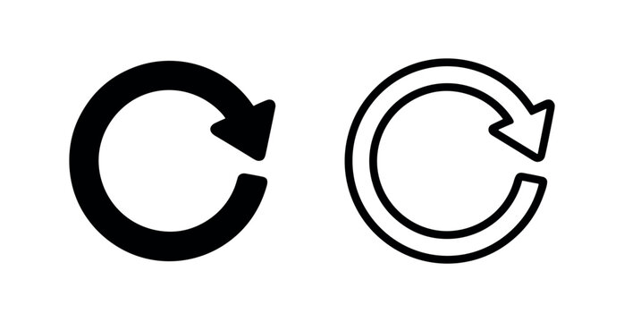 Refresh and reload circular arrow icon. Update, reset and synchronize symbol.