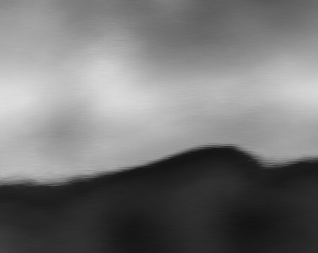 Atmospheric monochrome digital graphic art featuring a dark, textured landscape silhouette under a moody sky with vintage grunge texture and minimalist aesthetic.