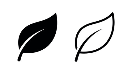 Fototapeta premium Eco Leaf Icon Symbol, Natural Plant Element Vector for Green Environment and Sustainability