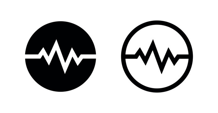 Heartbeat circle icon for health monitoring, medical applications, and vital signs.