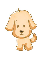 Fototapeta premium Golden retriever dog puppy cartoon illustration