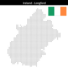 Obraz premium Map of Ireland region Longford in small size dots