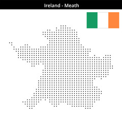 Obraz premium Map of Ireland region Meath in small size dots