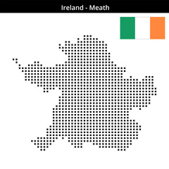 Obraz premium Map of Ireland region Meath in medium size square dots