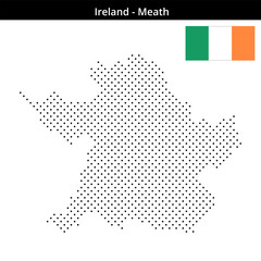 Obraz premium Map of Ireland region Meath in small cross shaped dots