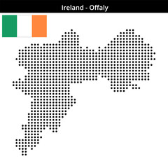 Obraz premium Map of Ireland region Offaly in medium size dots