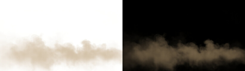 Obraz premium Brown Fog and Smoke Cloud Atmospheric Overlay PNG on Transparent Background