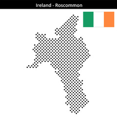 Obraz premium Map of Ireland region Roscommon in medium sized cross shaped dots