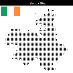 Obraz premium Map of Ireland region Sligo in medium size square dots