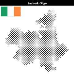 Fototapeta premium Map of Ireland region Sligo in medium sized cross shaped dots