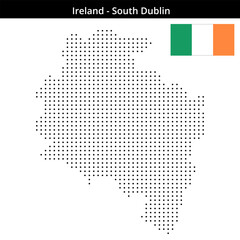 Fototapeta premium Map of Ireland region South-Dublin in small size dots