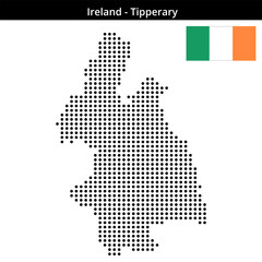 Obraz premium Map of Ireland region Tipperary in medium size dots