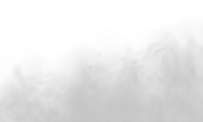 Fototapeta premium Soft gray smoke clouds drift with transparent mist and natural steam movement. Realistic fog texture for backgrounds and digital artwork. PNG resource.