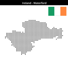 Obraz premium Map of Ireland region Waterford in medium size square dots