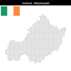 Obraz premium Map of Ireland region Westmeath in small size dots