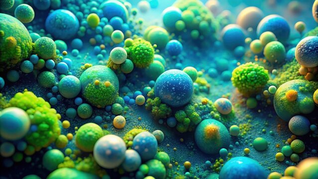 Abstract background with blue and green blots