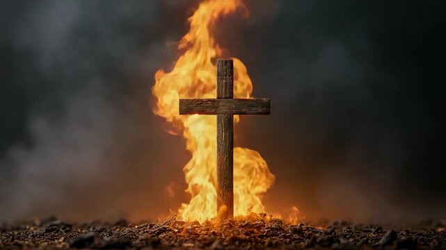 Tongues of Fire Hovering Above the Cross Holy Spirit