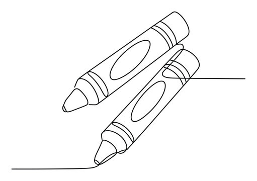 L&iacute;nea continua de dos crayones de cera para proyectos creativos