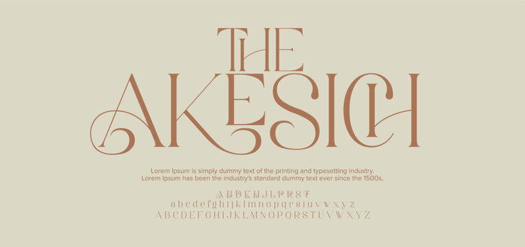 Elegant ligature alphabet letters font logo. Typography luxury classic lettering serif fonts decorative wedding vintage retro logos, design for fashion,beauty shop and brand . vector illustration