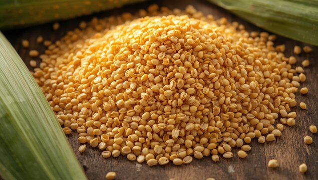 Unprocessed corn semolina cereal.